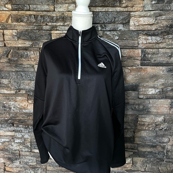Adidas Men's Black Half-Zip Performance Jacket - Picture 1 of 10